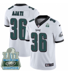 Men's Nike Philadelphia Eagles #36 Jay Ajayi White Vapor Untouchable Limited Player Super Bowl LII Champions NFL Jersey