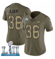 Women's Nike Philadelphia Eagles #36 Jay Ajayi Limited Olive/Camo 2017 Salute to Service Super Bowl LII NFL Jersey