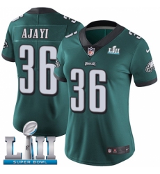 Women's Nike Philadelphia Eagles #36 Jay Ajayi Midnight Green Team Color Vapor Untouchable Limited Player Super Bowl LII NFL Jersey