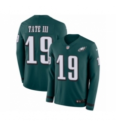 Men's Nike Philadelphia Eagles #19 Golden Tate III Limited Green Therma Long Sleeve NFL Jersey