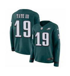Women's Nike Philadelphia Eagles #19 Golden Tate III Limited Green Therma Long Sleeve NFL Jersey