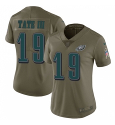 Women's Nike Philadelphia Eagles #19 Golden Tate III Limited Olive 2017 Salute to Service NFL Jersey