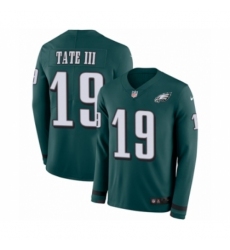 Youth Nike Philadelphia Eagles #19 Golden Tate III Limited Green Therma Long Sleeve NFL Jersey