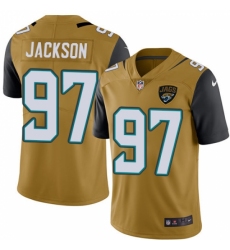 Men's Nike Jacksonville Jaguars #97 Malik Jackson Limited Gold Rush Vapor Untouchable NFL Jersey