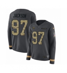 Women's Nike Jacksonville Jaguars #97 Malik Jackson Limited Black Salute to Service Therma Long Sleeve NFL Jersey