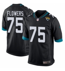 Men's Nike Jacksonville Jaguars #75 Ereck Flowers Game Black Team Color NFL Jersey