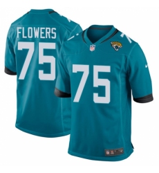 Men's Nike Jacksonville Jaguars #75 Ereck Flowers Game Teal Green Alternate NFL Jersey