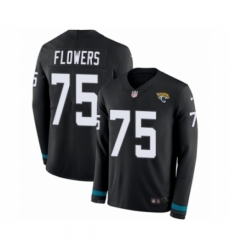 Men's Nike Jacksonville Jaguars #75 Ereck Flowers Limited Black Therma Long Sleeve NFL Jersey