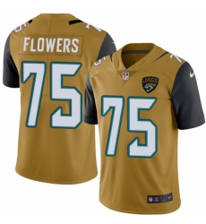 Men's Nike Jacksonville Jaguars #75 Ereck Flowers Limited Gold Rush Vapor Untouchable NFL Jersey