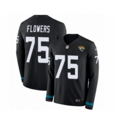Youth Nike Jacksonville Jaguars #75 Ereck Flowers Limited Black Therma Long Sleeve NFL Jersey