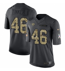 Men's Nike Jacksonville Jaguars #46 Carson Tinker Limited Black 2016 Salute to Service NFL Jersey