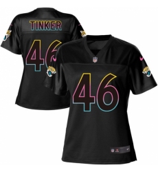 Women's Nike Jacksonville Jaguars #46 Carson Tinker Game Black Fashion NFL Jersey