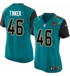 Women's Nike Jacksonville Jaguars #46 Carson Tinker Game Teal Green Team Color NFL Jersey