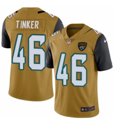 Youth Nike Jacksonville Jaguars #46 Carson Tinker Limited Gold Rush Vapor Untouchable NFL Jersey
