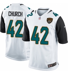 Men's Nike Jacksonville Jaguars #42 Barry Church Game White NFL Jersey