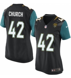 Women's Nike Jacksonville Jaguars #42 Barry Church Game Black Alternate NFL Jersey