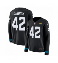 Women's Nike Jacksonville Jaguars #42 Barry Church Limited Black Therma Long Sleeve NFL Jersey