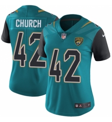 Women's Nike Jacksonville Jaguars #42 Barry Church Teal Green Team Color Vapor Untouchable Limited Player NFL Jersey