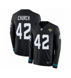 Youth Nike Jacksonville Jaguars #42 Barry Church Limited Black Therma Long Sleeve NFL Jersey