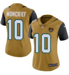 Women's Nike Jacksonville Jaguars #10 Donte Moncrief Limited Gold Rush Vapor Untouchable NFL Jersey