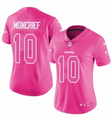 Women's Nike Jacksonville Jaguars #10 Donte Moncrief Limited Pink Rush Fashion NFL Jersey