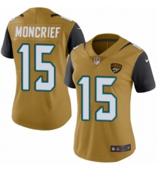 Women's Nike Jacksonville Jaguars #15 Donte Moncrief Limited Gold Rush Vapor Untouchable NFL Jersey