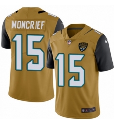 Youth Nike Jacksonville Jaguars #15 Donte Moncrief Limited Gold Rush Vapor Untouchable NFL Jersey