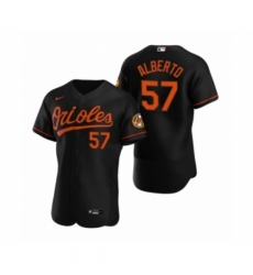 Men's Baltimore Orioles #57 Hanser Alberto Nike Black Authentic 2020 Alternate Jersey