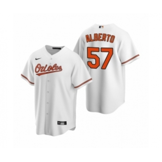 Men's Baltimore Orioles #57 Hanser Alberto Nike White 2020 Replica Home Jersey Men's Baltimore Orioles #57 Hanser Alberto Nike White 2020 Replica Home Jersey