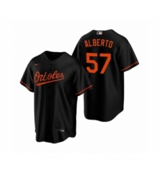 Youth Baltimore Orioles #57 Hanser Alberto Nike Black Replica Alternate Jersey