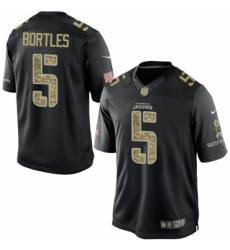 Men's Nike Jacksonville Jaguars #5 Blake Bortles Elite Black Salute to Service NFL Jersey