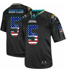 Men's Nike Jacksonville Jaguars #5 Blake Bortles Elite Black USA Flag Fashion NFL Jersey