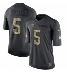Men's Nike Jacksonville Jaguars #5 Blake Bortles Limited Black 2016 Salute to Service NFL Jersey