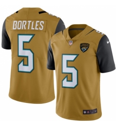 Men's Nike Jacksonville Jaguars #5 Blake Bortles Limited Gold Rush Vapor Untouchable NFL Jersey