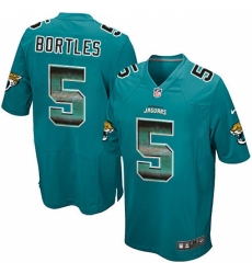 Men's Nike Jacksonville Jaguars #5 Blake Bortles Limited Teal Green Strobe NFL Jersey