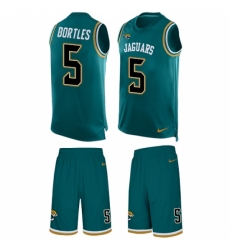 Men's Nike Jacksonville Jaguars #5 Blake Bortles Limited Teal Green Tank Top Suit NFL Jersey
