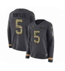 Women's Nike Jacksonville Jaguars #5 Blake Bortles Limited Black Salute to Service Therma Long Sleeve NFL Jersey