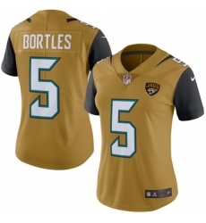 Women's Nike Jacksonville Jaguars #5 Blake Bortles Limited Gold Rush Vapor Untouchable NFL Jersey