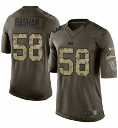 Men's Nike Indianapolis Colts #58 Tarell Basham Elite Green Salute to Service NFL Jersey