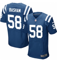 Men's Nike Indianapolis Colts #58 Tarell Basham Elite Royal Blue Team Color NFL Jersey