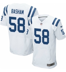 Men's Nike Indianapolis Colts #58 Tarell Basham Elite White NFL Jersey