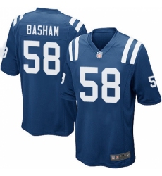 Men's Nike Indianapolis Colts #58 Tarell Basham Game Royal Blue Team Color NFL Jersey