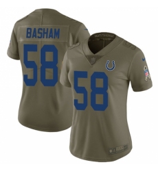 Women's Nike Indianapolis Colts #58 Tarell Basham Limited Olive 2017 Salute to Service NFL Jersey