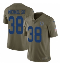 Men's Nike Indianapolis Colts #38 Christine Michael Sr Limited Olive 2017 Salute to Service NFL Jersey