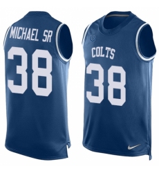 Men's Nike Indianapolis Colts #38 Christine Michael Sr Limited Royal Blue Player Name & Number Tank Top NFL Jersey