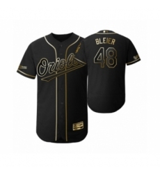 Men's 2019 Golden Edition Baltimore Orioles Black #48 Richard Bleier Flex Base Jersey