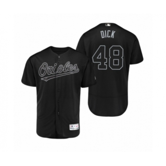 Men's Baltimore Orioles #48 Richard Bleier Dick Black 2019 Players Weekend Authentic Jersey Men's Baltimore Orioles #48 Richard Bleier Dick Black 2019 Players Weekend Authentic Jersey