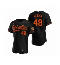 Men's Baltimore Orioles #48 Richard Bleier Nike Black Authentic 2020 Alternate Jersey