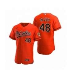 Men's Baltimore Orioles #48 Richard Bleier Nike Orange Authentic 2020 Alternate Jersey