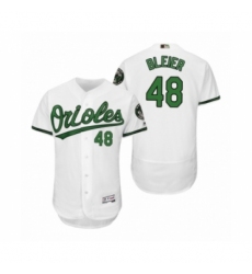 Men's Orioles #48 Richard Bleier White Turn Back the Clock Earth Day Throwback Jersey
